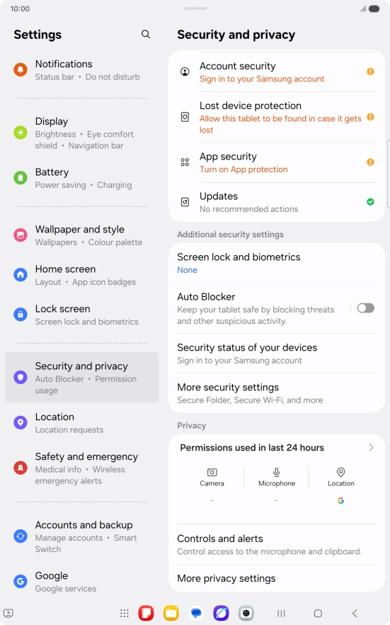 Press More security settings.