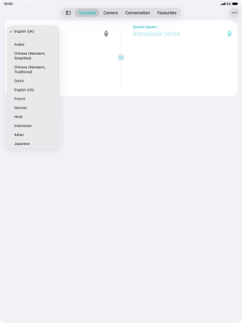 Press the required source language.