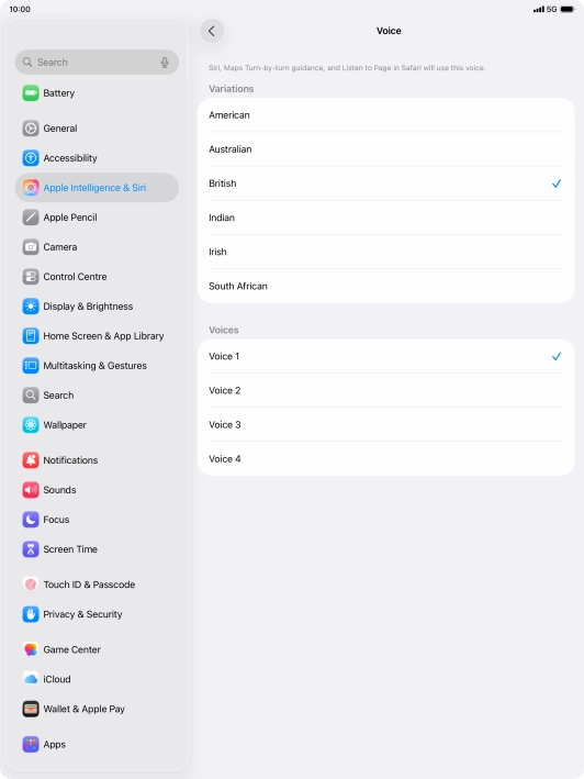 Press the required accent.