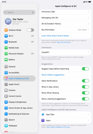 Press the required app.
