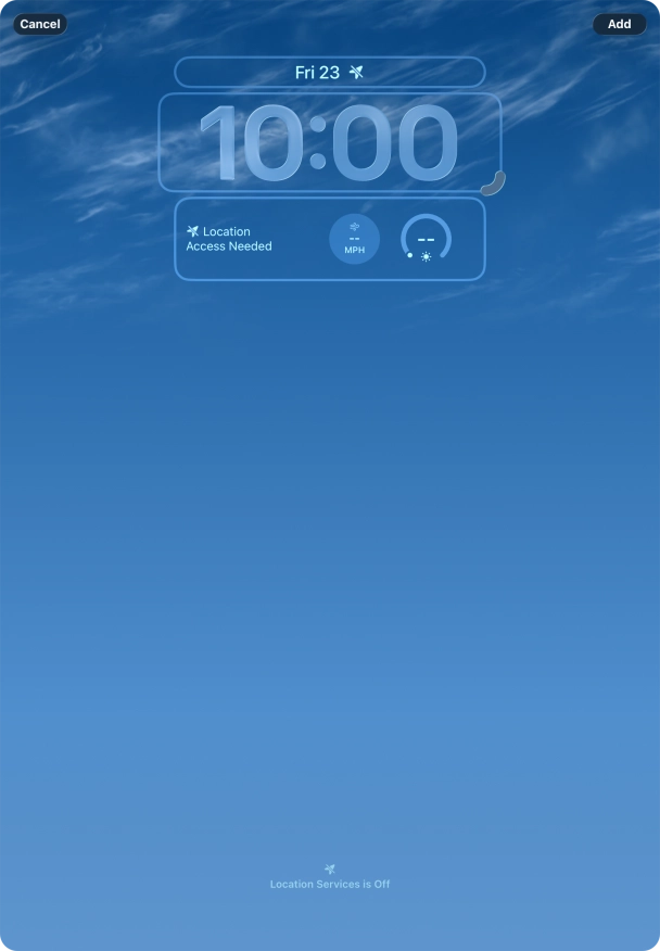 To customise the way the lock screen date is displayed, press the date widget and follow the instructions on the screen to select the required widget display mode.