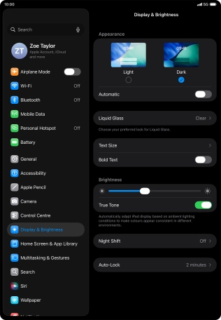 Press the indicator next to 