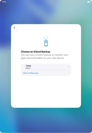 Press the required backup and your tablet restores the content of the selected backup. Subsequently, follow the instructions on the screen to set up your tablet and prepare it for use.