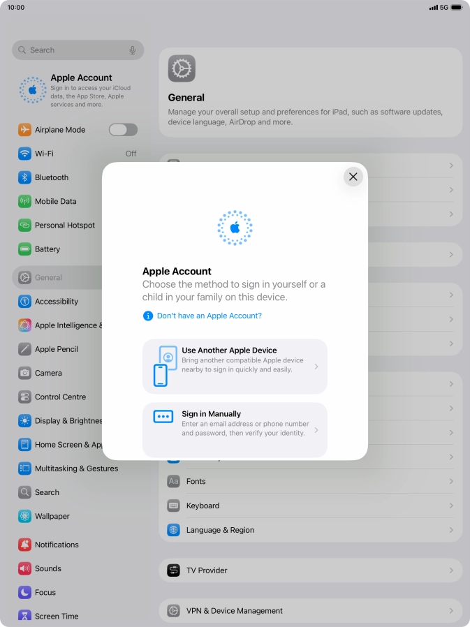 Press Sign in Manually.