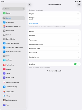 To subsequently select another language as the default language, press the move icon next to the required language and drag it to the top of the list.