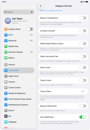 Press the indicator next to 