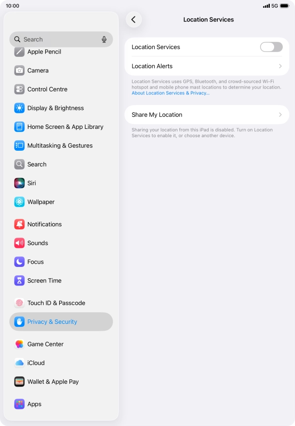 Press the indicator next to 