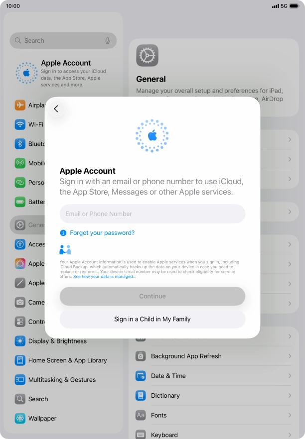 Press Email or Phone Number and key in the username for your Apple Account.