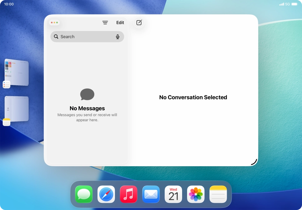 If you've selected Stage Manager for multitasking, you can press and drag the required running application to the centre of the screen.