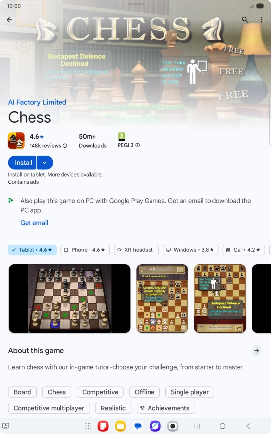 Press Install and follow the instructions on the screen to install the app.