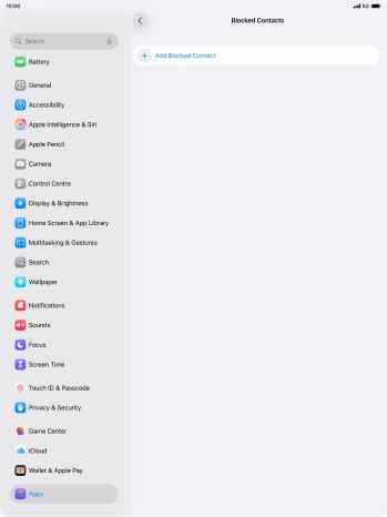 Press Add Blocked Contact and follow the instructions on the screen to block a contact.