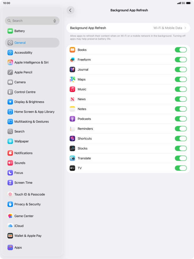 Press Background App Refresh.