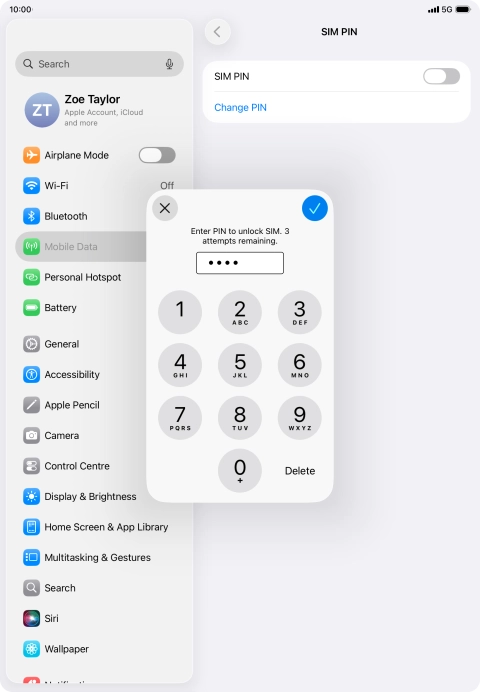Key in your PIN and press the confirm icon.