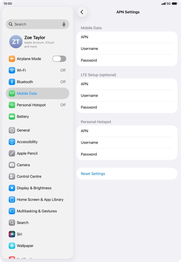 Press APN and key in wap.vodafone.co.uk.