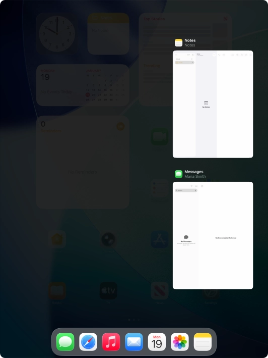 Slide upwards on the required application to end it.