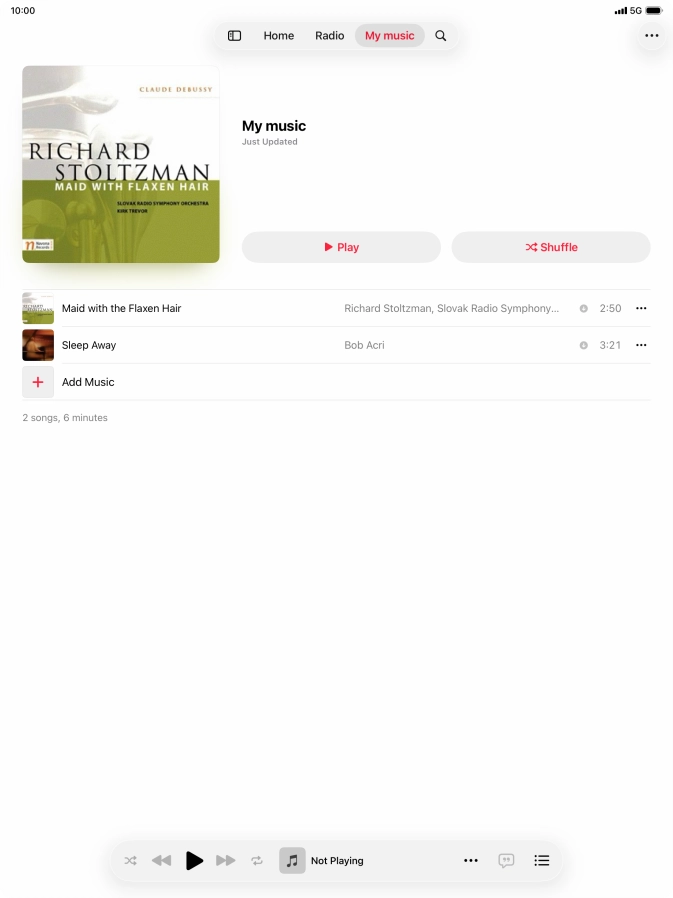 Go to the required category or playlist and press the required audio file.