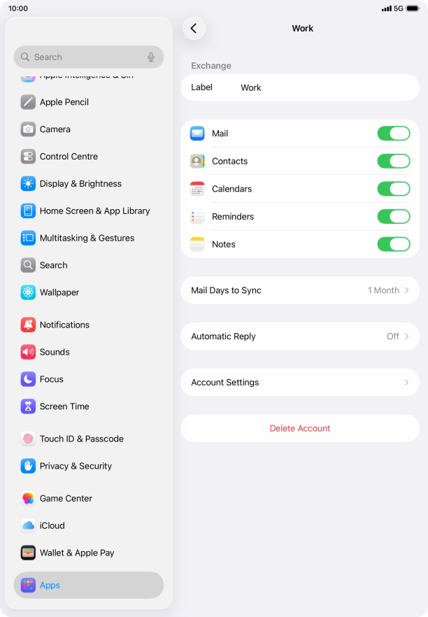 Press Delete Account.