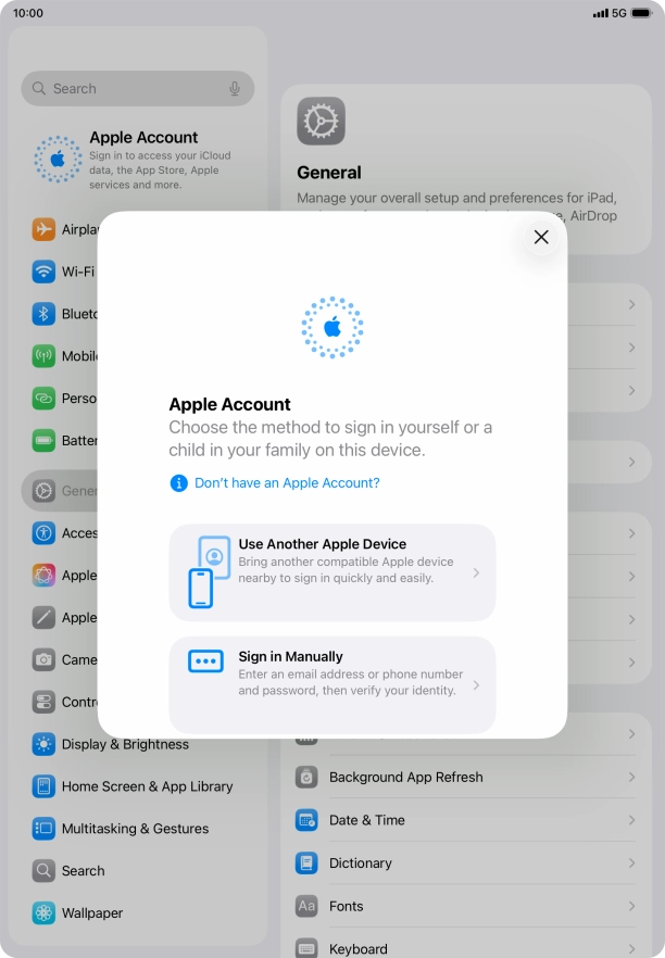 Press Sign in Manually.