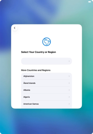 Press the required country or area.