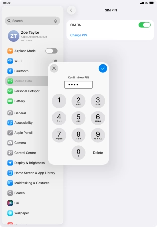 Key in the new PIN again and press the confirm icon.