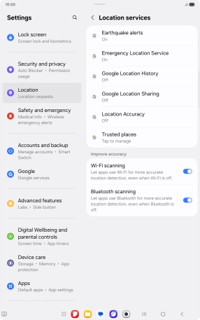 Press Location Accuracy.
