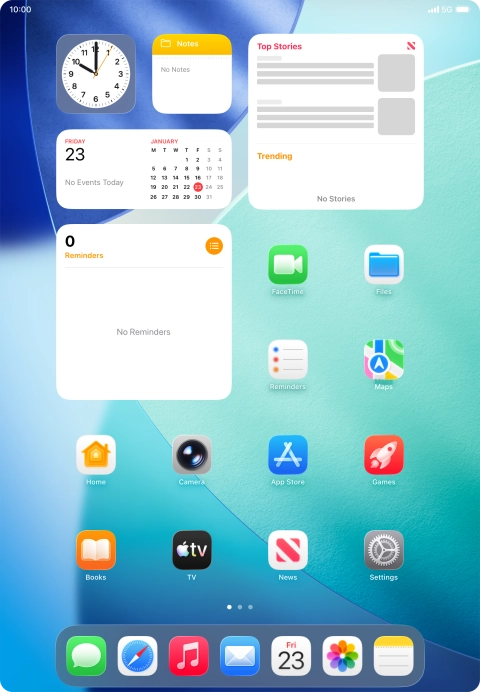 When your tablet is turned on, you can always see the battery power level. The larger the coloured section of the battery icon, the more remaining battery power.