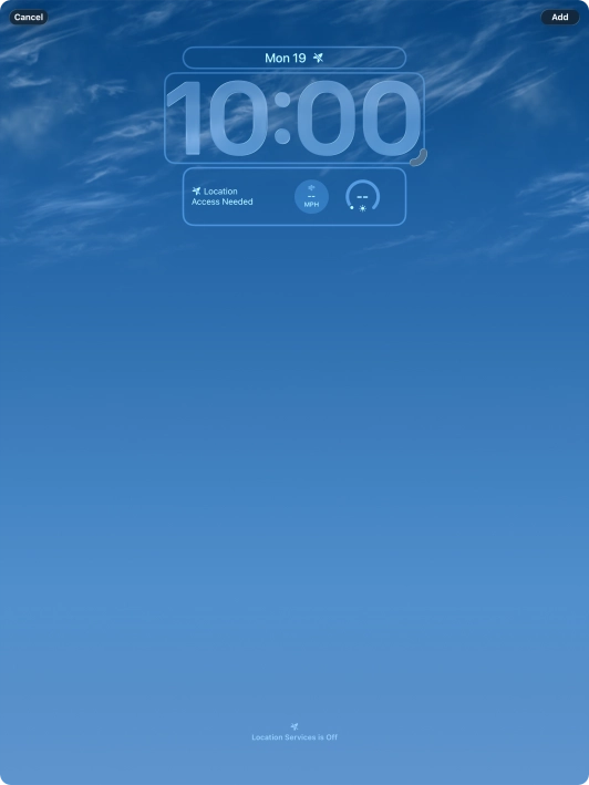 To customise the way the lock screen date is displayed, press the date widget and follow the instructions on the screen to select the required widget display mode.