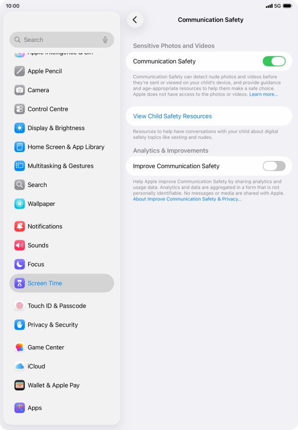 Press the indicator next to 