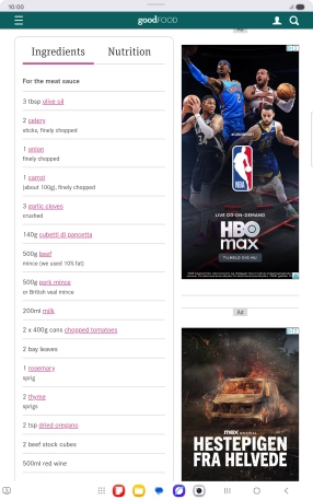 Go to the required screen.