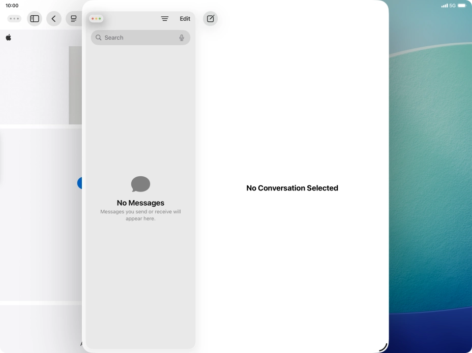 Press and hold the menu icon in the second application window.