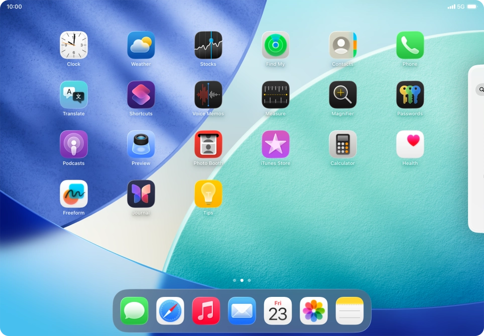 Press the required application.