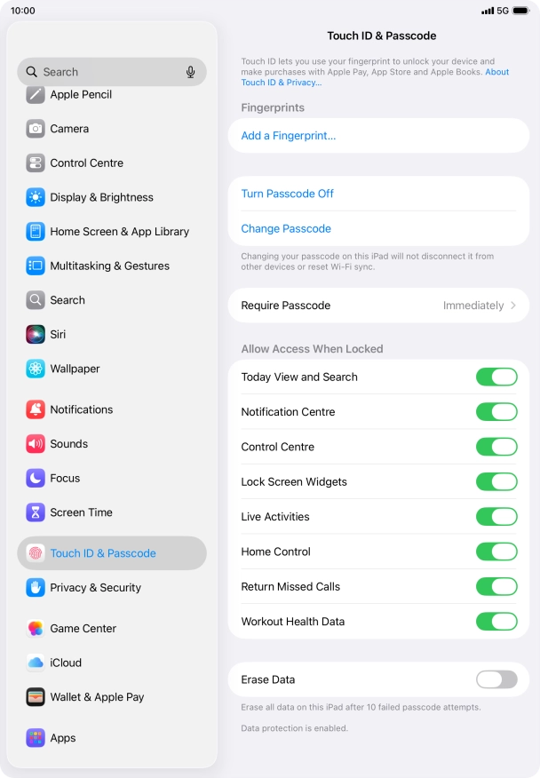 Press the indicator next to 