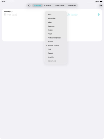 Press the required target language.
