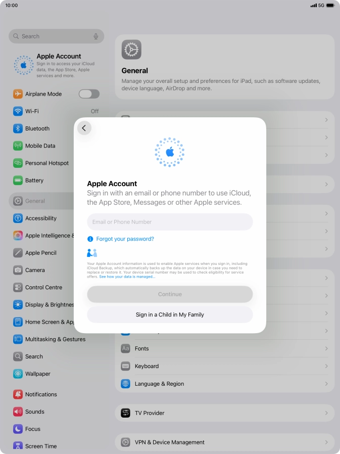 Press Email or Phone Number and key in the username for your Apple Account.