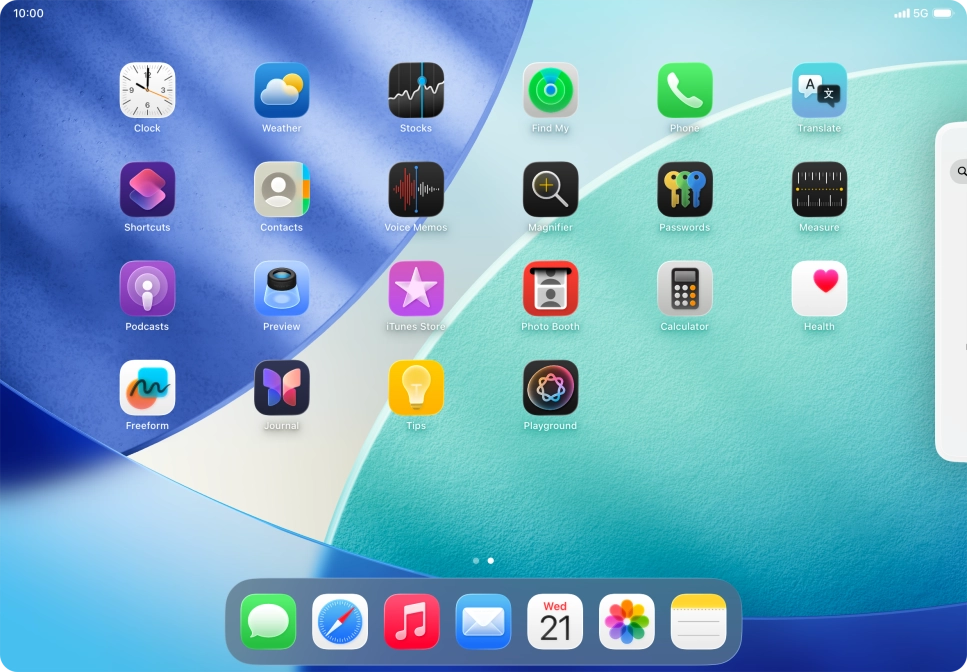 Press the required application.