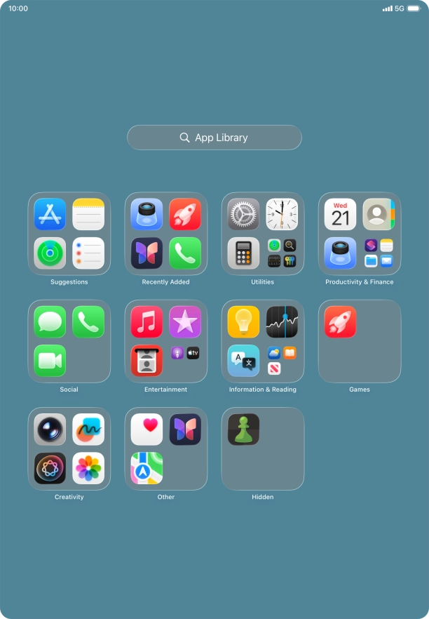 Press and hold the required app.