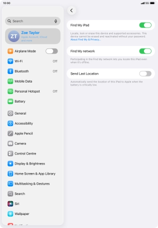 Press the indicator next to 