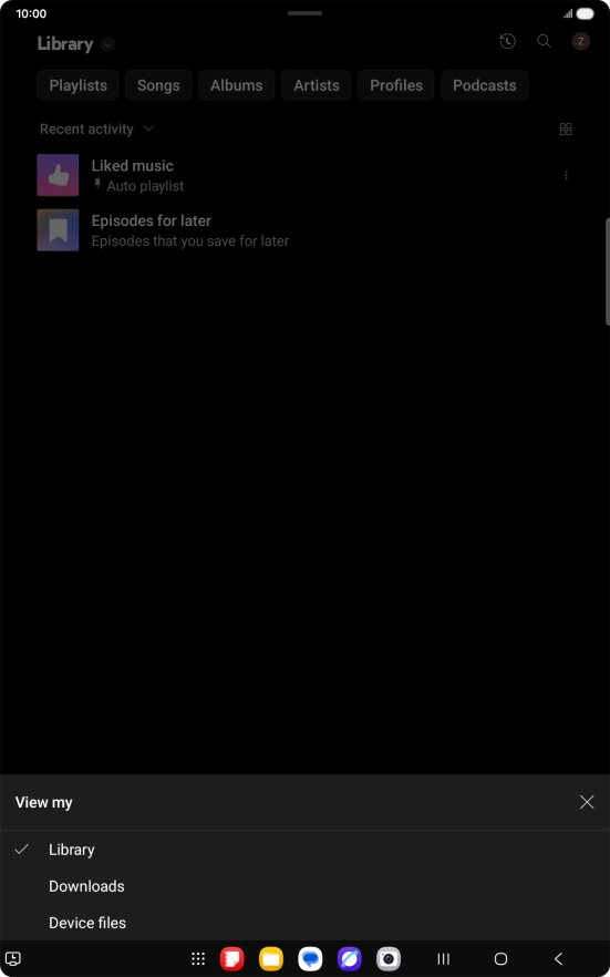 Press the required category and go to the required audio file.