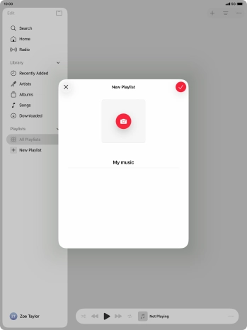 Press the confirm icon.