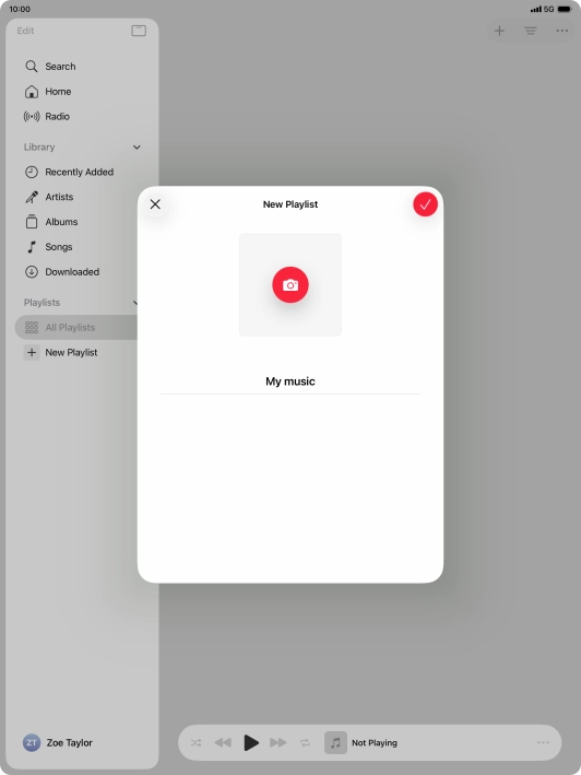 Press the confirm icon.
