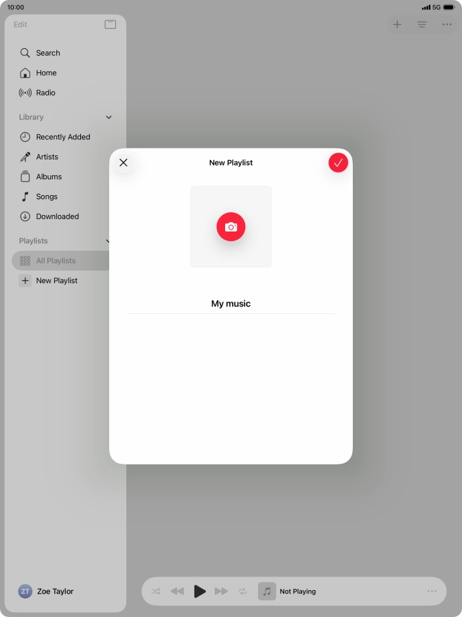 Press the confirm icon.