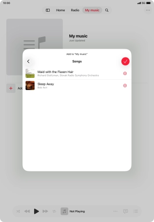 Go to the required category and press the add icon next to the required audio file.
