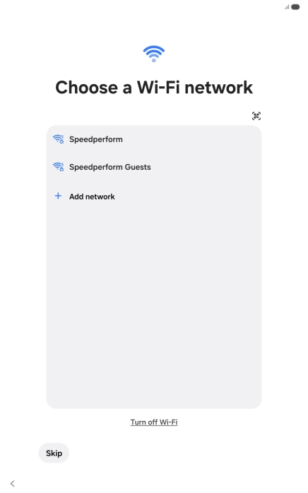 Press the required Wi-Fi network.
