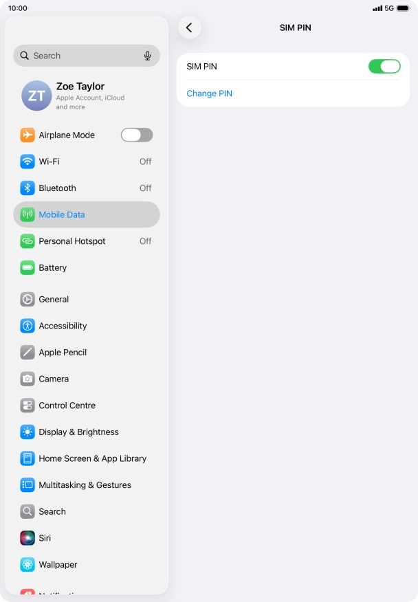 Press the indicator next to 