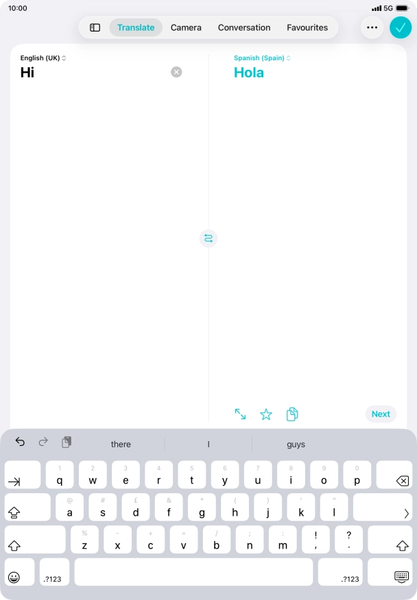 Press the enter icon.