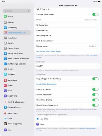 Press the required app.