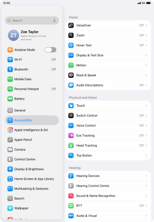 Press Display & Text Size.