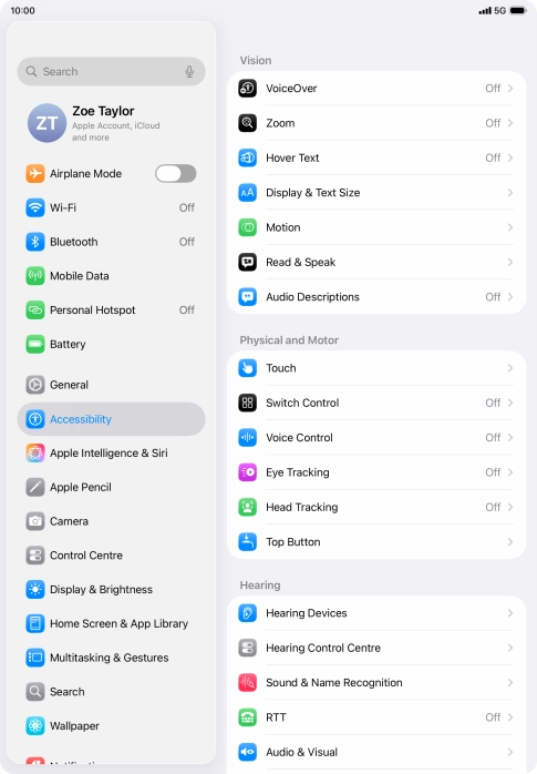 Press Display & Text Size.