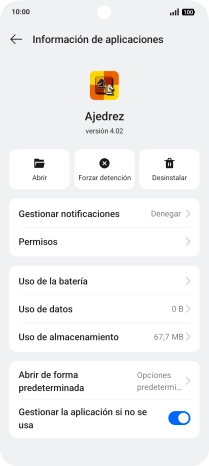 Pulsa Uso de almacenamiento.