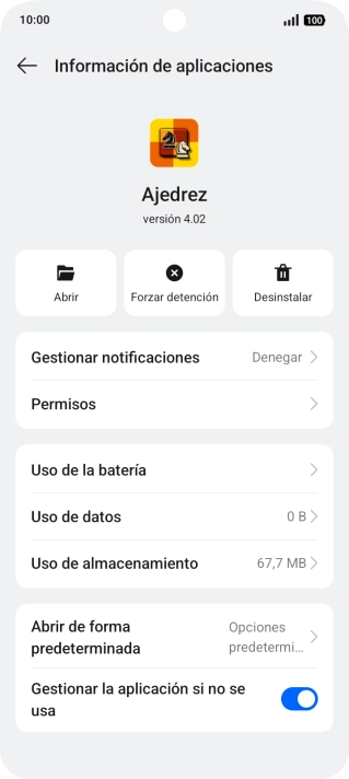 Pulsa Uso de almacenamiento.